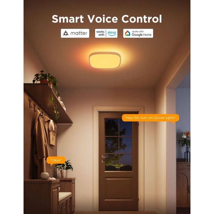 Светильник Govee H60A4 30cm Smart Square Ceiling Light, RGBWW + RGBIC, WI-FI/Bluetooth, білий (H80A4C01) изображение 16