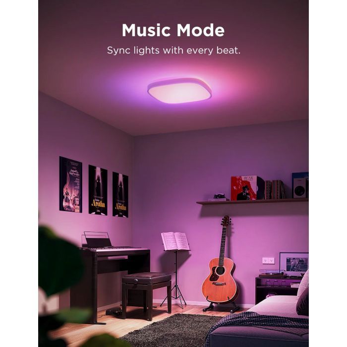 Светильник Govee H60A4 30cm Smart Square Ceiling Light, RGBWW + RGBIC, WI-FI/Bluetooth, білий (H80A4C01) изображение 18