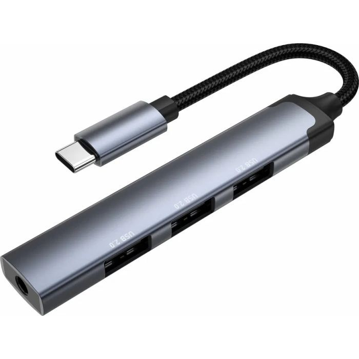Концентратор LDNIO USB-C 4-in-1 3xUSB 2.0 + 1x3.5mm (DS-104C) изображение 6