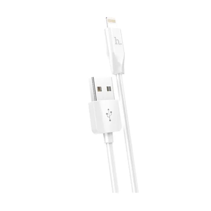 Дата кабель USB 2.0 AM to Lightning 2.0m 2.4A X1 white HOCO (6957531032014)
