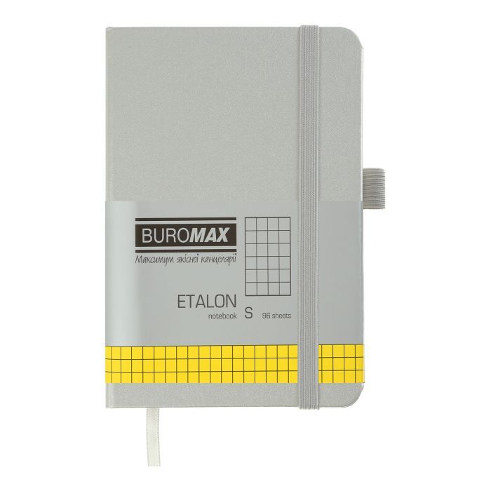 Книга записна Buromax ETALON 95 х 140 мм, 96 аркушів, клітинка, золотий (BM.296160-23)