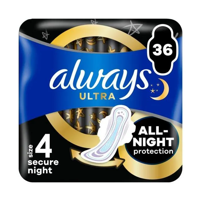 Гігієнічні прокладки Always Ultra Secure Night (Розмір 4) 36 шт. (8700216450379)