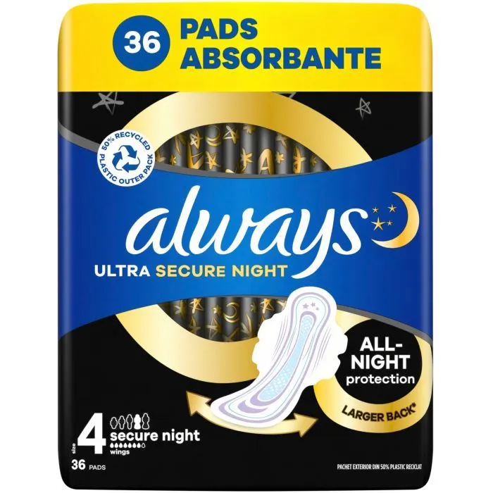 Гігієнічні прокладки Always Ultra Secure Night (Розмір 4) 36 шт. (8700216450379) зображення 2