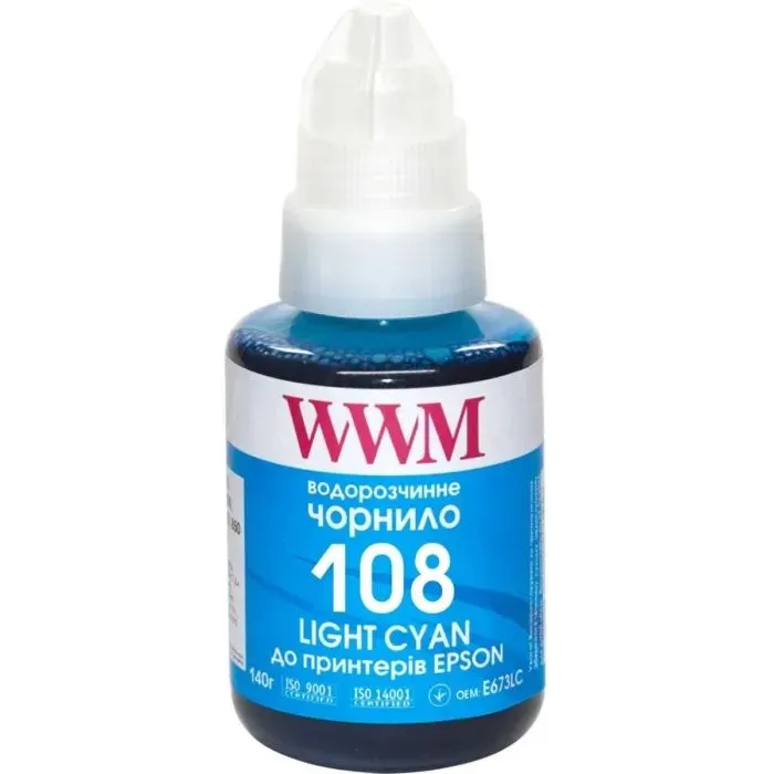 Чернила WWM Epson L8050/L18050 140г Light Cyan KeyLock (E108LC)