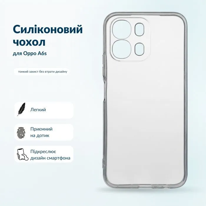 Чехол для мобильного телефона BeCover Silicone Oppo A6s Transparent (716076)