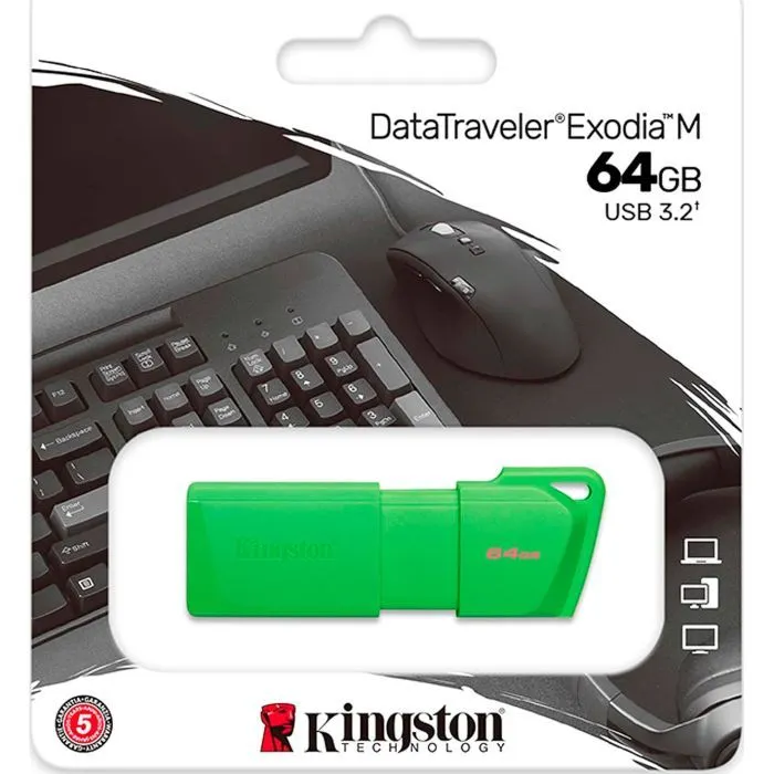 USB флеш накопичувач Kingston 64GB DataTraveler Exodia M Green USB 3.2 (KC-U2L64-7LG) зображення 4