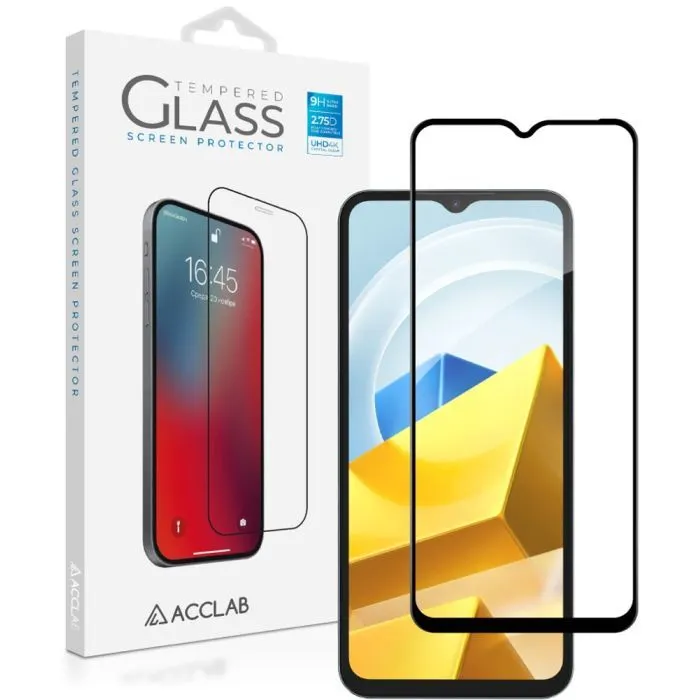 Стекло защитное ACCLAB Full Glue Xiaomi Poco M5 Black (1283126545061) изображение 2