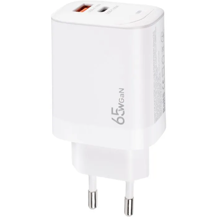 Зарядное устройство XoKo 1xUSB-C PD65W + 1xUSB QC3.0 GaN white (XK-QC-620) изображение 8