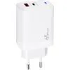 Зарядное устройство XoKo 1xUSB-C PD65W + 1xUSB QC3.0 GaN white (XK-QC-620)