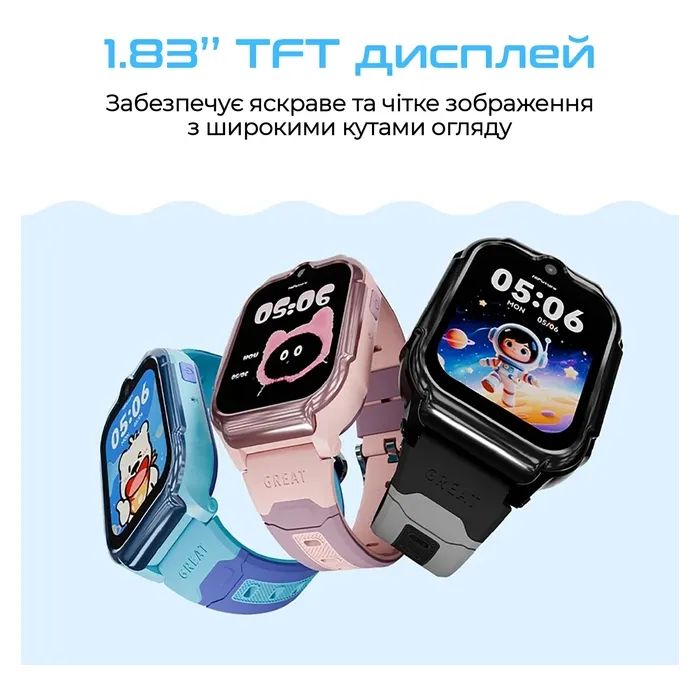 Смарт-годинник HiFuture Kidguard G1 з GPS, 4G та камерою Black Grey (KidguardG1.Black-Grey) зображення 4