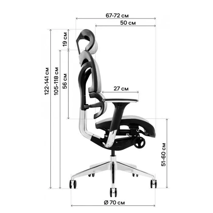 Офісне крісло GT Racer X-702 Light Gray (X-702 Light Gray (W17-1)) зображення 9