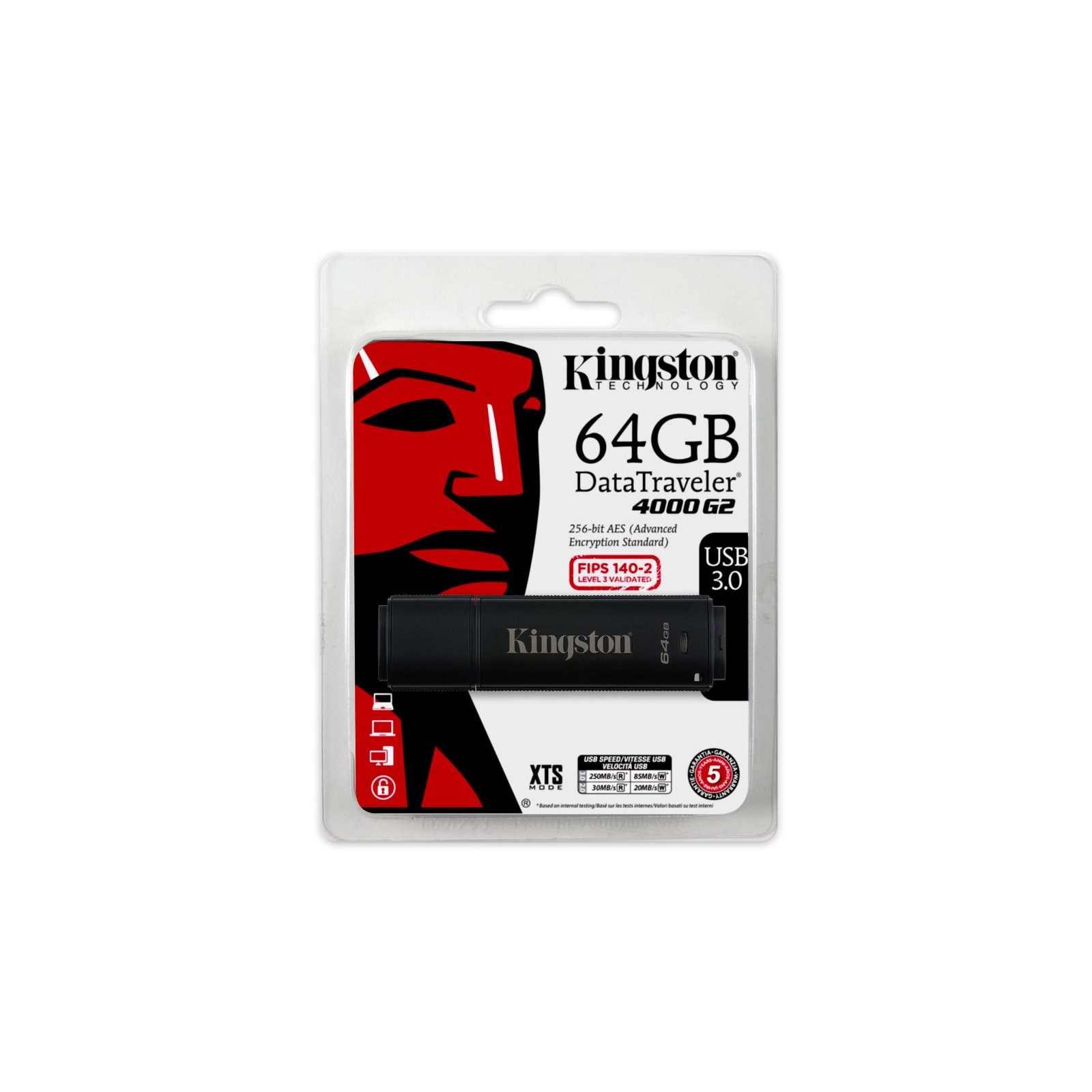 USB флеш накопитель Kingston 16GB DataTraveler 4000 G2 Metal Black USB 3.0 (DT4000G2/16GB) изображение 6