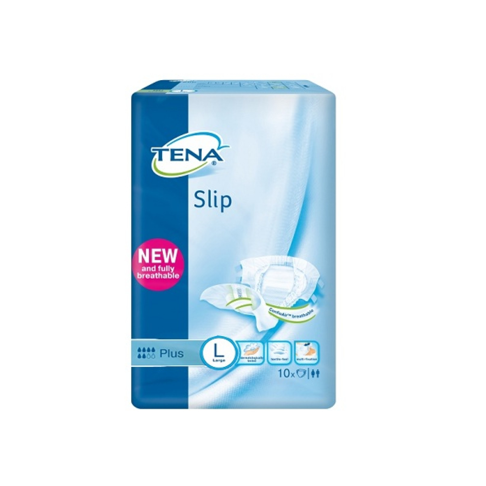 Подгузники для взрослых Tena Slip Plus Medium дышащие 10 шт (7322540646801)