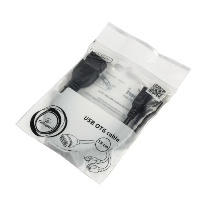 Дата кабель OTG USB 2.0 AF to Micro 5P M+F 0.15m Cablexpert (A-OTG-AFBM-04) изображение 2