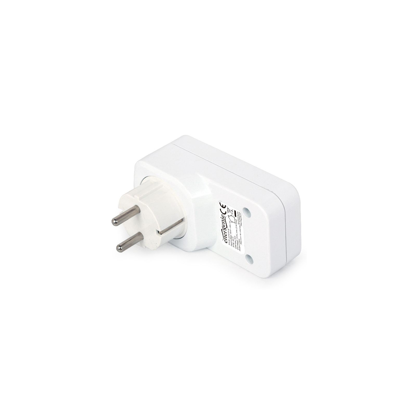 Зарядний пристрій EnerGenie 2 USB по 2.1A со сквозной розеткой (EG-ACU2-01-W) зображення 5