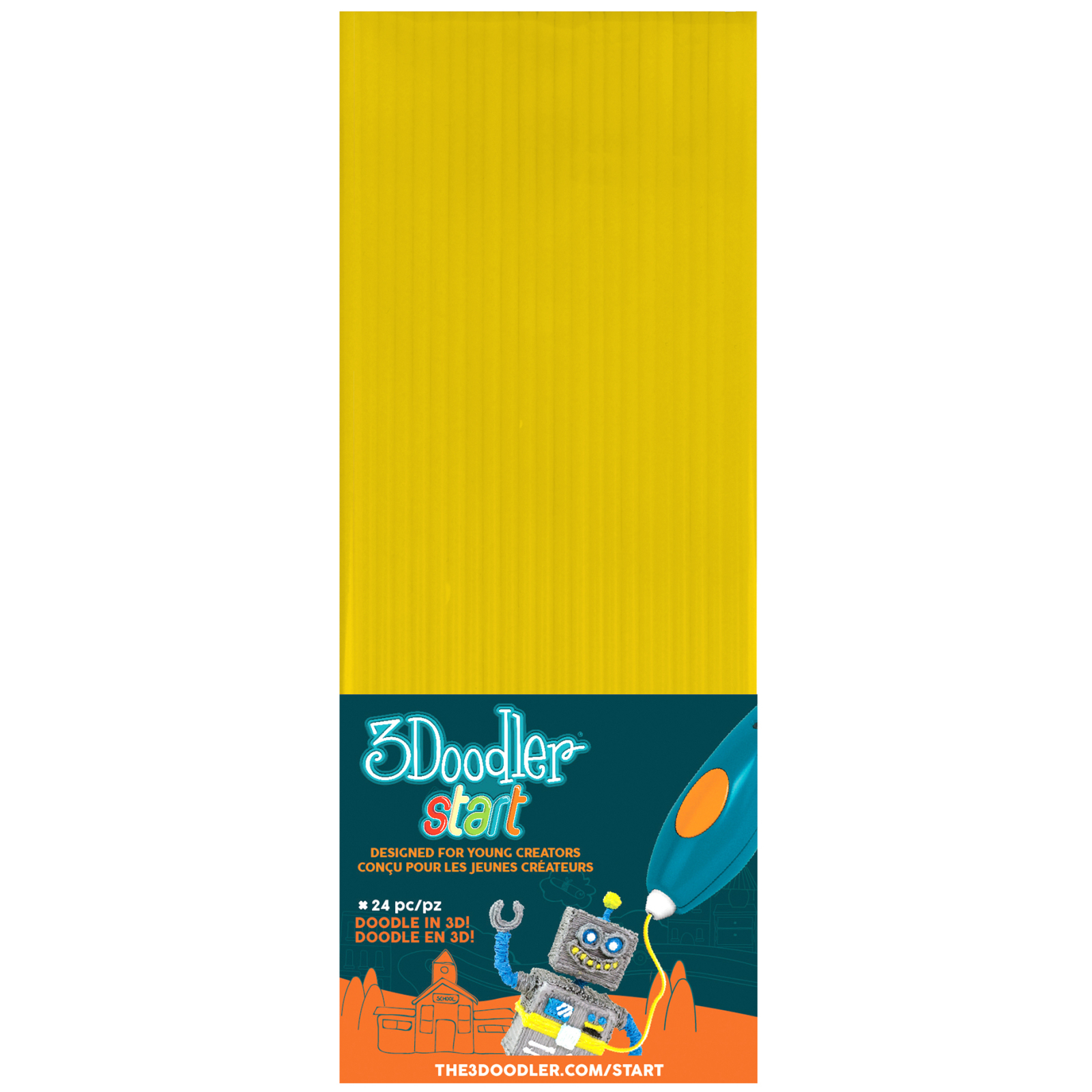 Стержень для 3D-ручки 3Doodler Start желтые 24 шт (3DS-ECO04-YELLOW-24) изображение 2