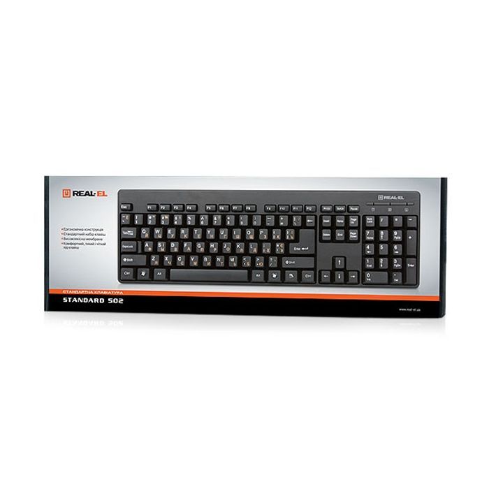 Клавиатура REAL-EL 502 Standard, USB, black изображение 5