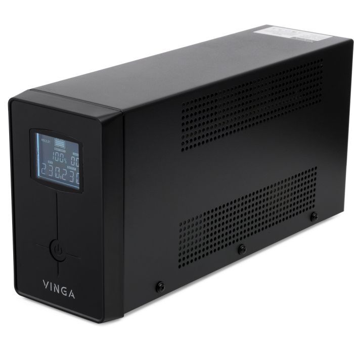 Пристрій безперебійного живлення Vinga LCD 600VA metal case with USB (VPC-600MU) зображення 3