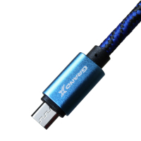 Дата кабель USB 2.0 AM to Micro 5P 1.0m Cu, 1.5A, Blue/Black Grand-X (FM05BLB) зображення 3