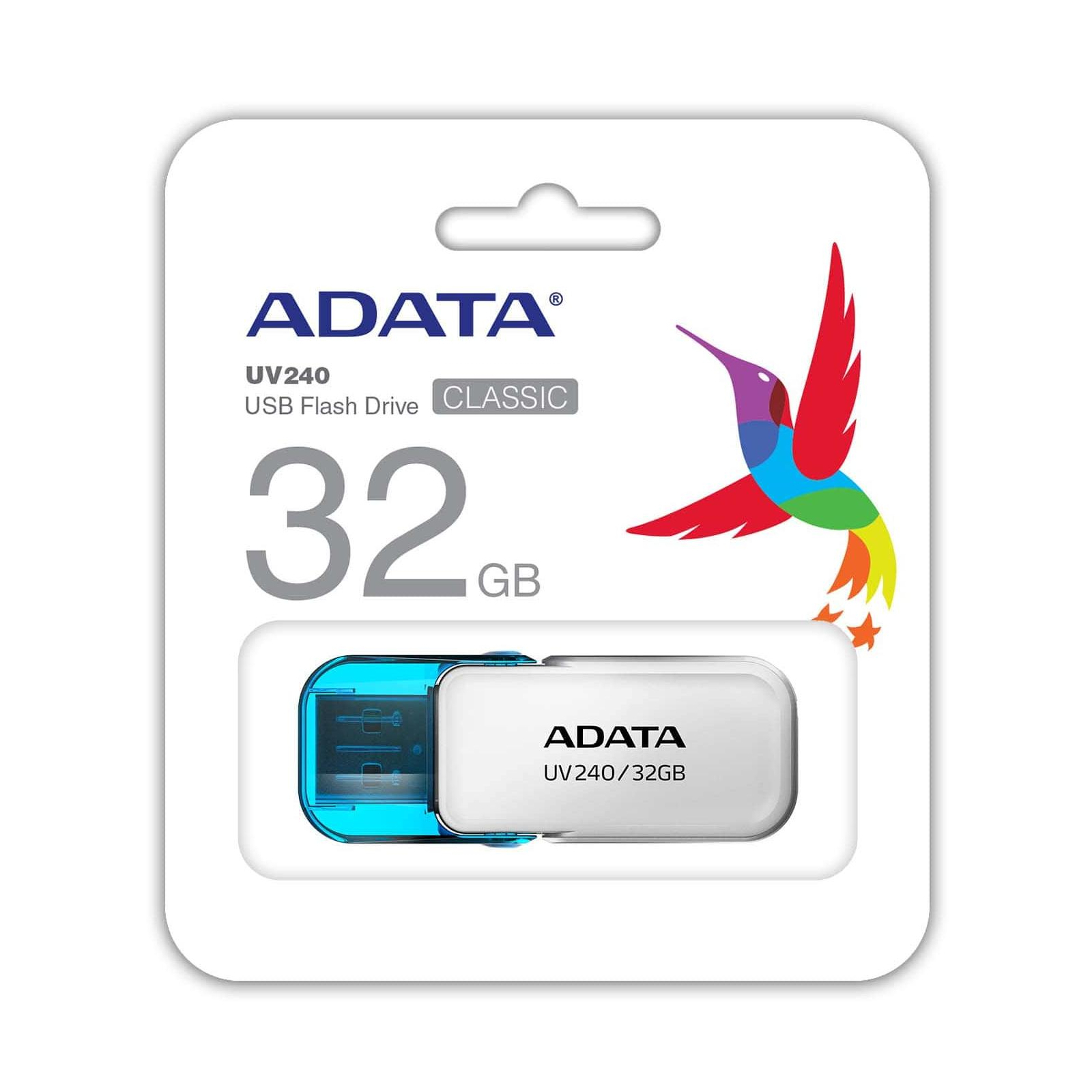 USB флеш накопитель ADATA 32GB UV240 White USB 2.0 (AUV240-32G-RWH) изображение 3