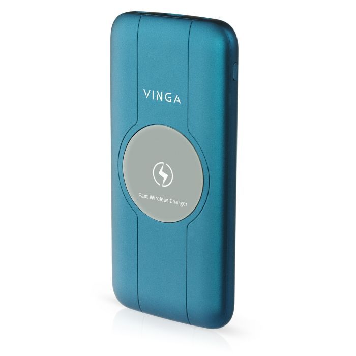 Батарея универсальная Vinga 10000 mAh Wireless QC3.0 PD soft touch purple (BTPB3510WLROP)