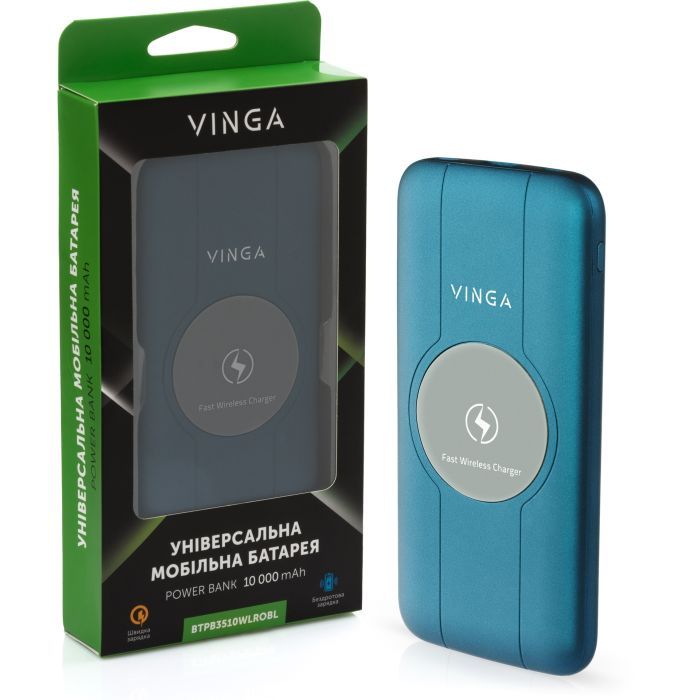 Батарея универсальная Vinga 10000 mAh Wireless QC3.0 PD soft touch purple (BTPB3510WLROP) изображение 5