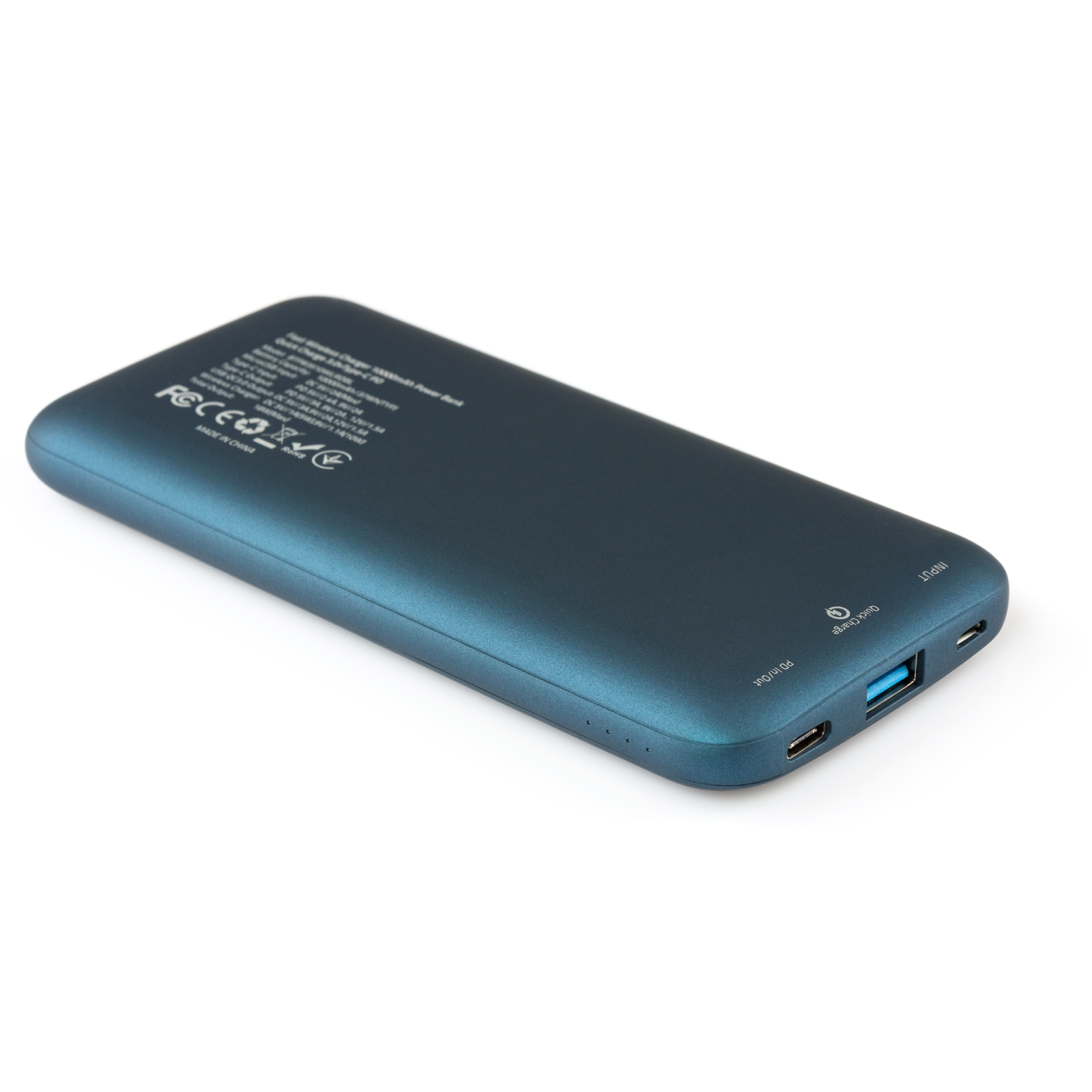 Батарея універсальна Vinga 10000 mAh Wireless QC3.0 PD soft touch blue (BTPB3510WLROBL) зображення 6