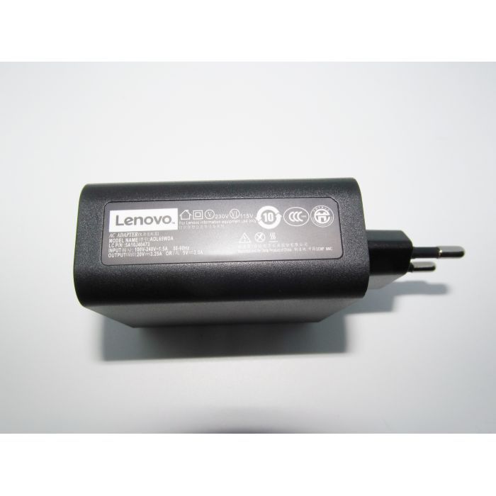 Блок питания к ноутбуку Lenovo 65W 20V, 3.25A / 5V, 2A разъем bevel USB (косой) wall mount (ADL65WDA / A40248) изображение 3