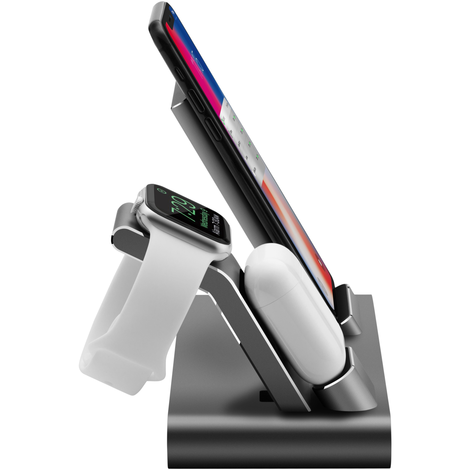 Зарядний пристрій Prestigio ReVolt A1, charging station for iPhone, Apple Watch, AirPods (PCS101A_SG) зображення 2