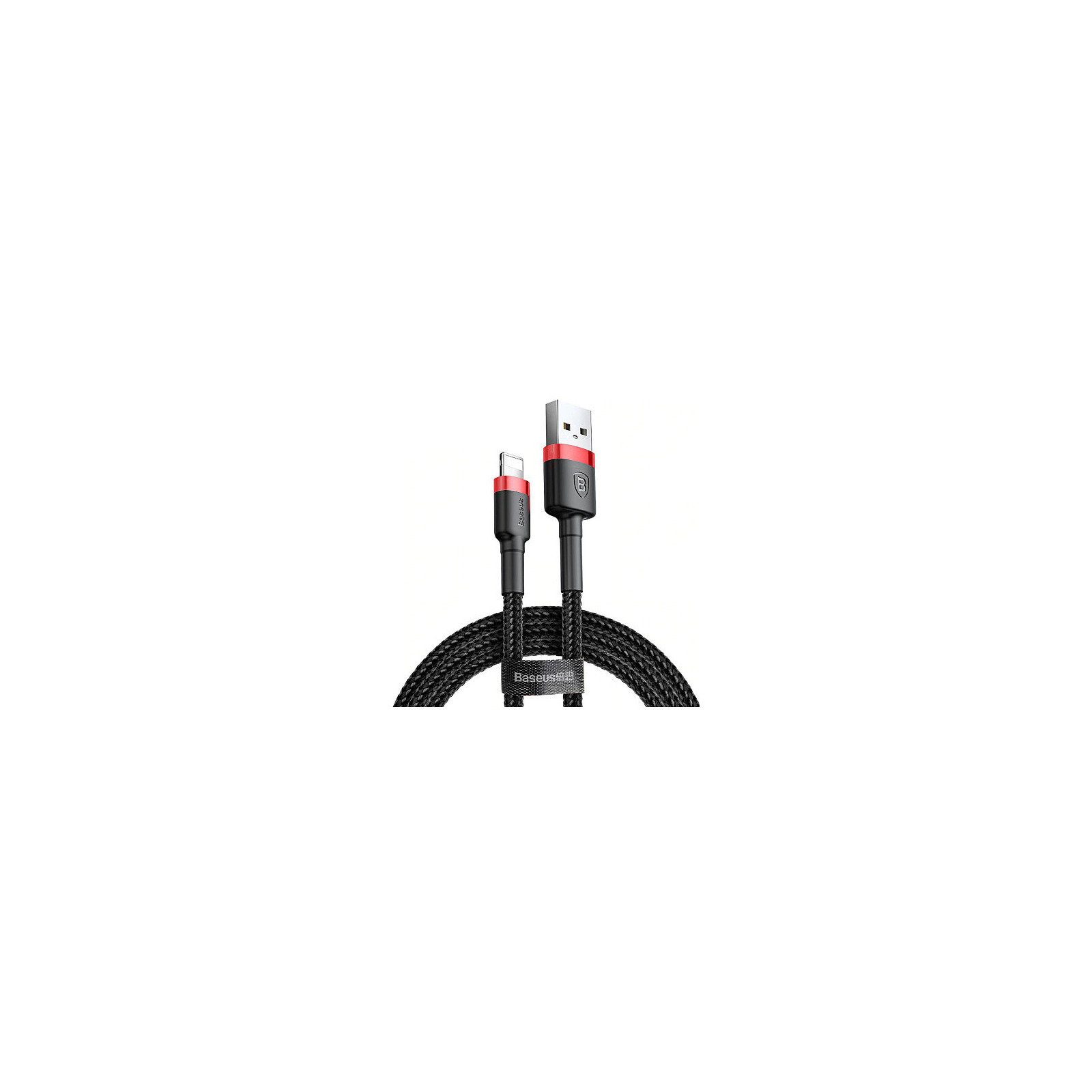 Дата кабель USB 2.0 AM to Lightning 0.5m Cafule 2.4A red+black Baseus (CALKLF-A19) изображение 2