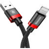 Дата кабель USB 2.0 AM to Lightning 0.5m Cafule 2.4A red+black Baseus (CALKLF-A19) изображение 3
