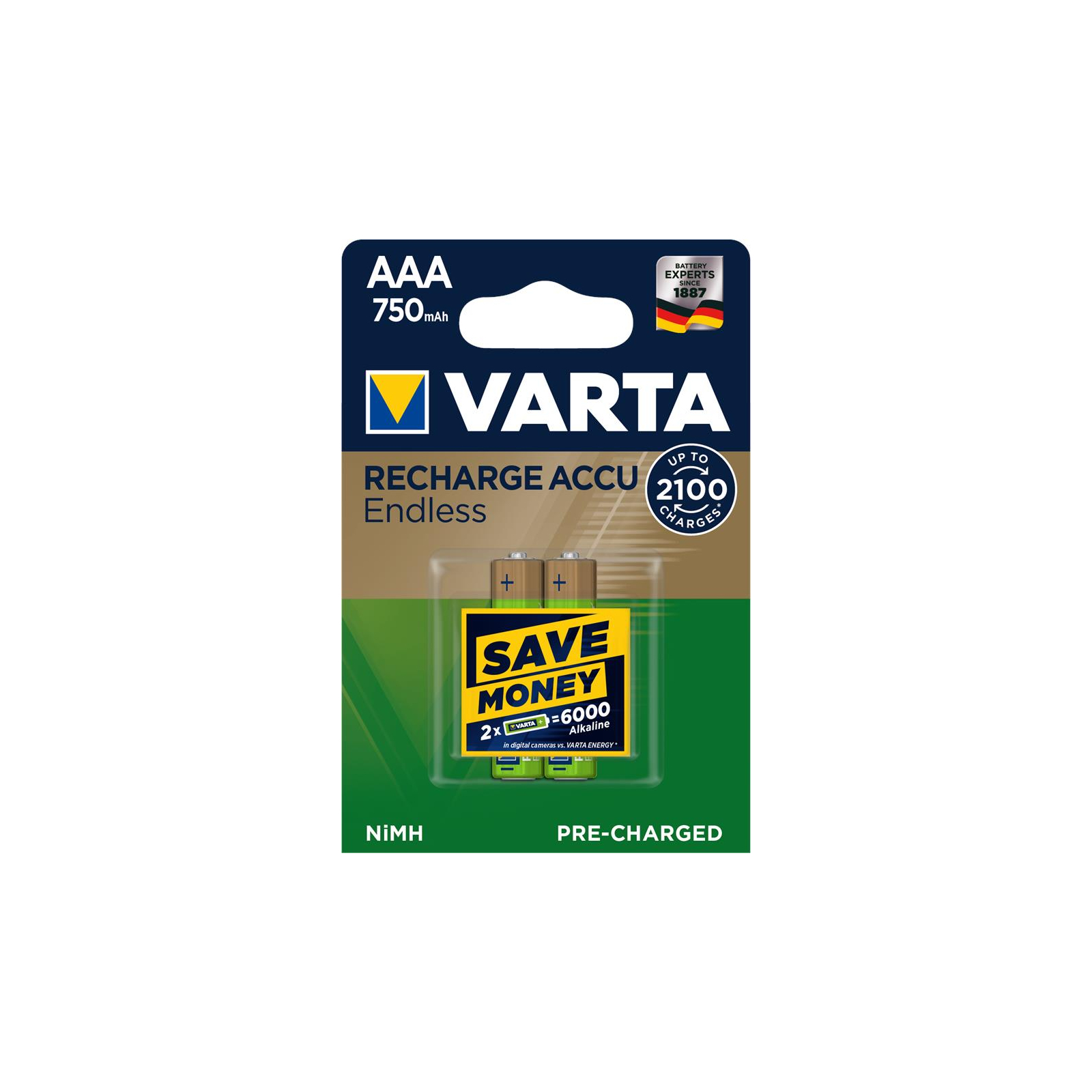 Аккумулятор Varta AAA Rechargeable Accu 750mAh * 2 (56673101402)