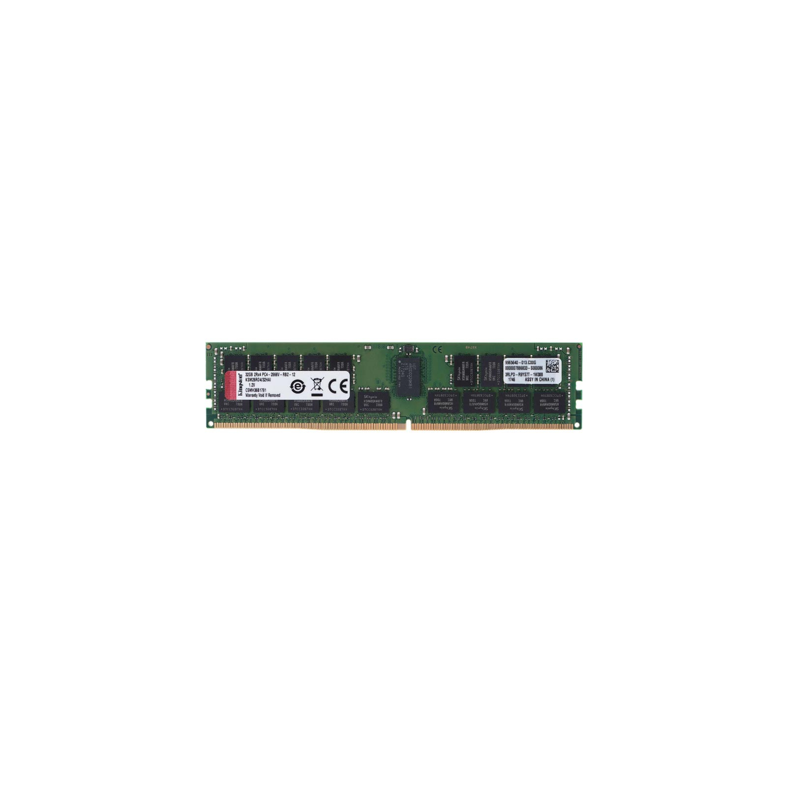Модуль памяти для сервера DDR4 32GB ECC RDIMM 2400MHz 2Rx4 1.2V CL17 Kingston (KSM24RD4/32MEI)