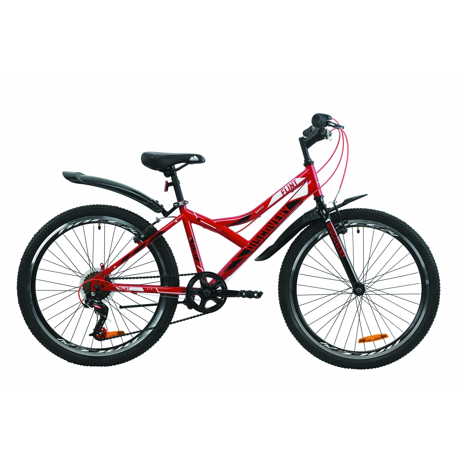 Велосипед Discovery 24" FLINT Vbr рама-14" St 2020 красно-черный (OPS-DIS-24-181)
