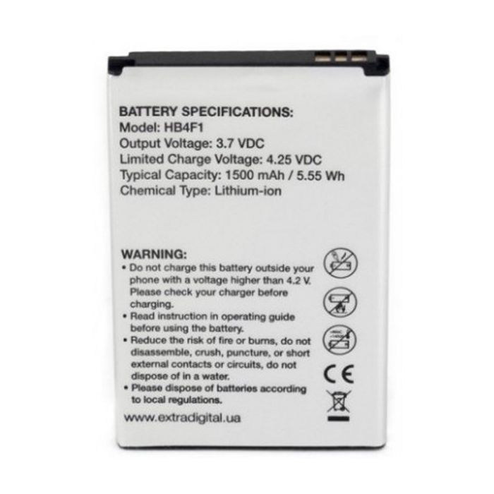 Аккумуляторная батарея Extradigital Huawei HB4F1 1500 mAh (BMH6434) изображение 2