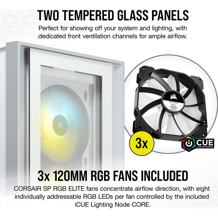 Корпус Corsair iCUE 4000X RGB Tempered Glass White (CC-9011205-WW) изображение 7