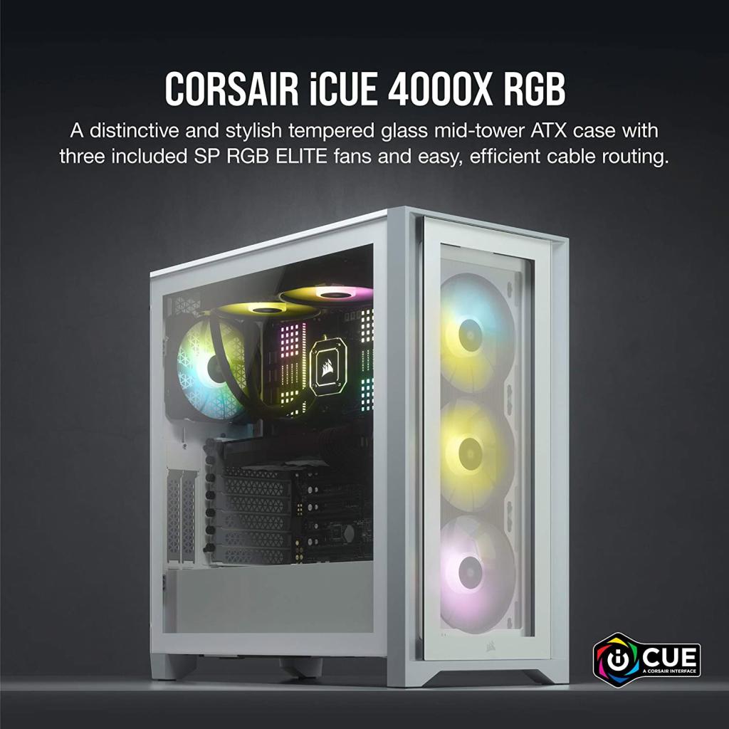 Корпус Corsair iCUE 4000X RGB Tempered Glass White (CC-9011205-WW) зображення 8