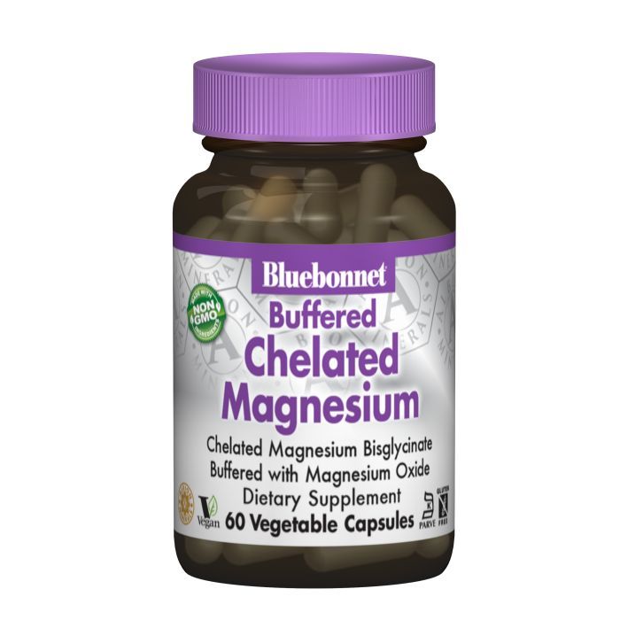 Минералы Bluebonnet Nutrition Хелатный Буферный Магний 200мг, Albion, 60 гелевых капсул (BLB-00672)