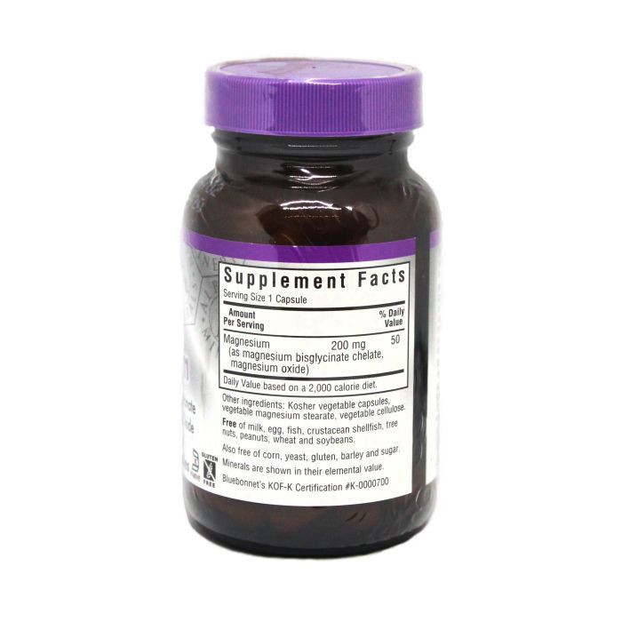 Минералы Bluebonnet Nutrition Хелатный Буферный Магний 200мг, Albion, 60 гелевых капсул (BLB-00672) изображение 2
