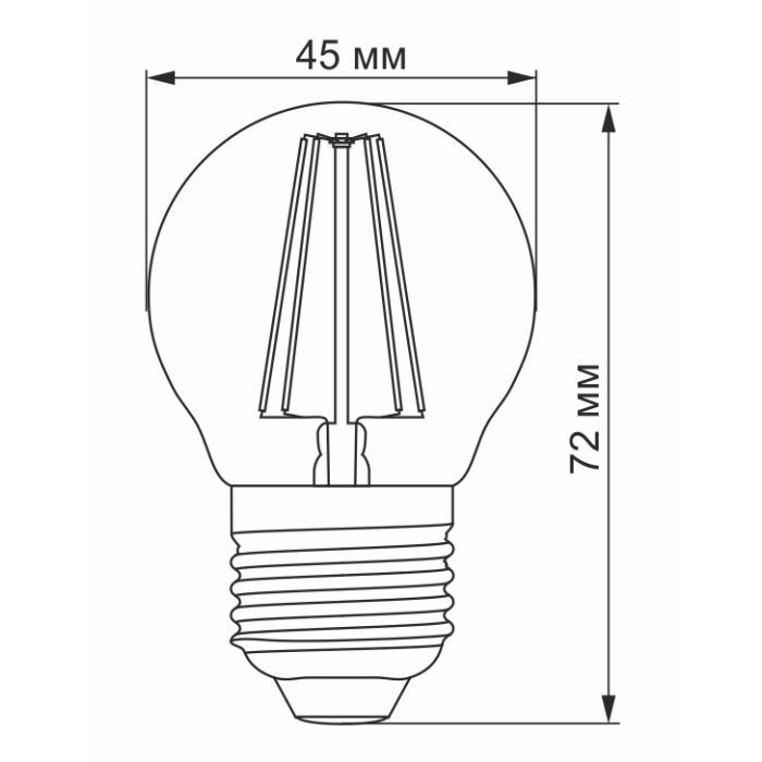 Лампочка TITANUM Filament G45 4W E27 2200K бронза (TLFG4504272A) зображення 3