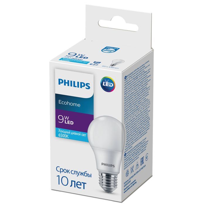 Лампочка Philips Ecohome LED Bulb 9W 720lm E27 865 RCA (929002299117) изображение 2