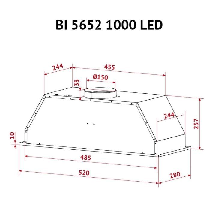 Витяжка кухонна Perfelli BI 5652 I 1000 LED зображення 11