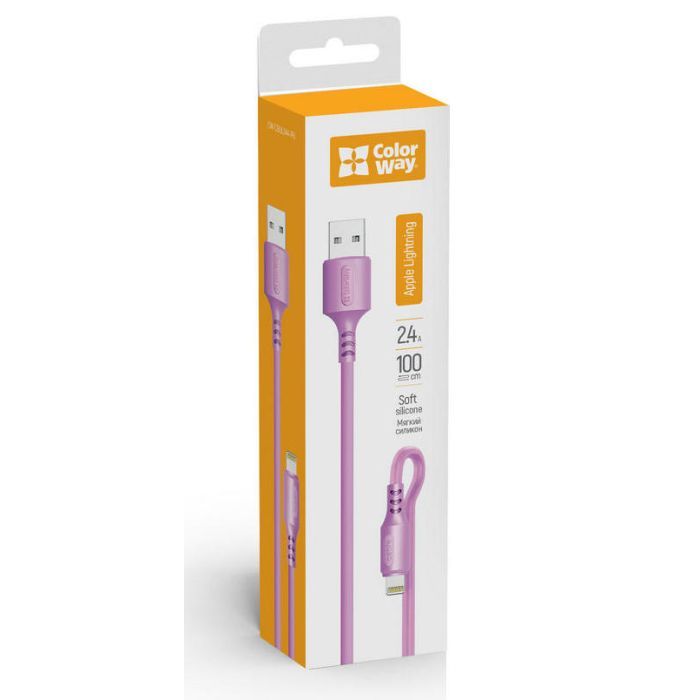 Дата кабель USB 2.0 AM to Lightning 1.0m soft silicone green ColorWay (CW-CBUL042-GR) зображення 2