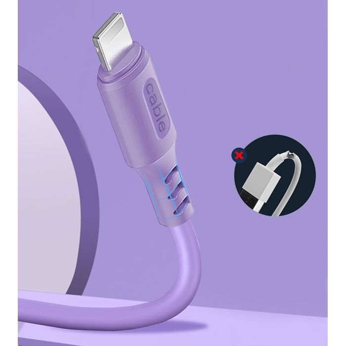 Дата кабель USB 2.0 AM to Lightning 1.0m soft silicone green ColorWay (CW-CBUL042-GR) зображення 3