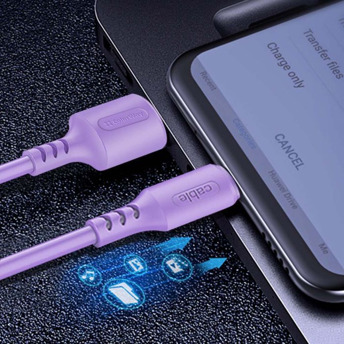 Дата кабель USB 2.0 AM to Lightning 1.0m soft silicone green ColorWay (CW-CBUL042-GR) зображення 6