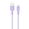 Дата кабель USB 2.0 AM to Lightning 1.0m soft silicone violet ColorWay (CW-CBUL044-PU)