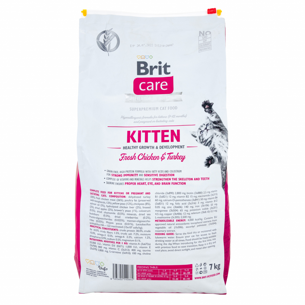 Сухой корм для кошек Brit Care Cat GF Kitten HGrowth and Development 7 кг (8595602540662) изображение 2