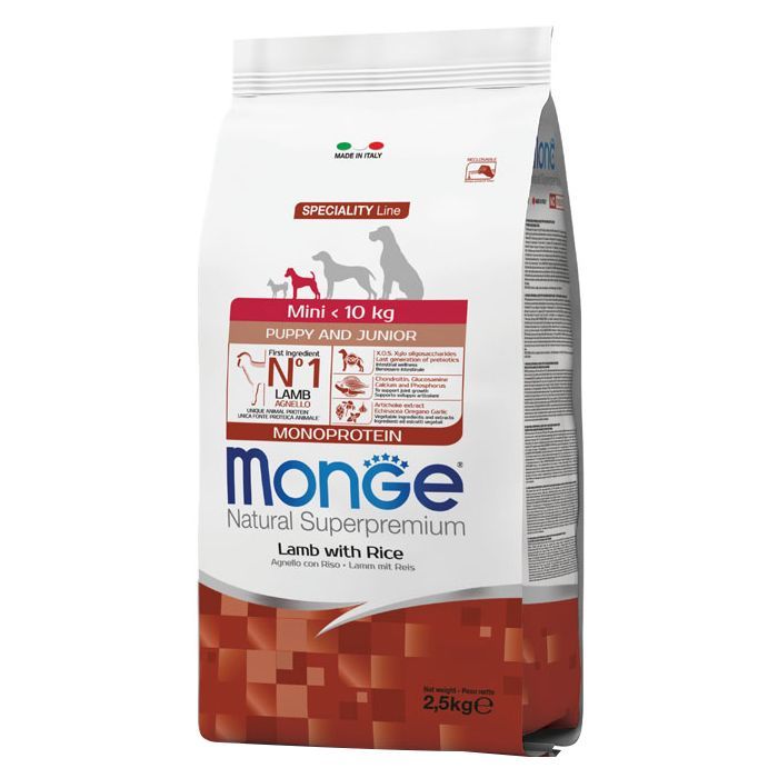 Сухий корм для собак Monge Dog Mini Puppy&Junior зі смаком ягняти 2.5 кг (8009470011525)