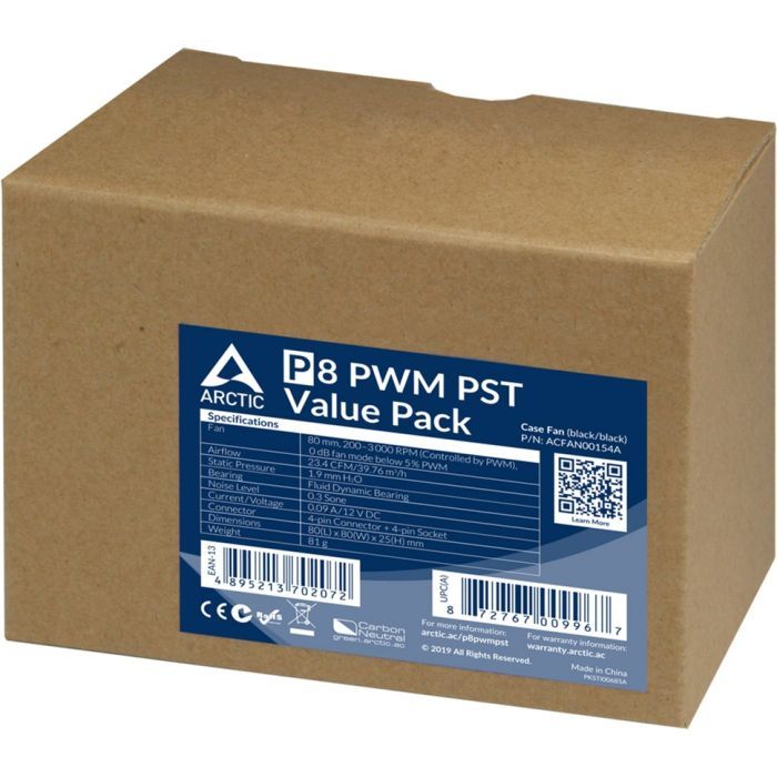 Кулер до корпусу Arctic P8 PWM PST (ACFAN00154A) зображення 3