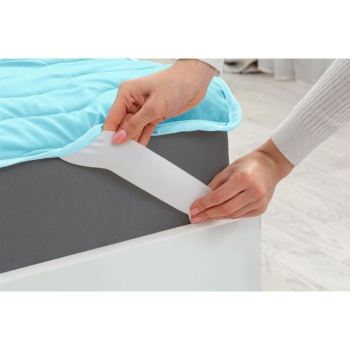 Наматрацник MirSon Eco Light №1719 Cotton Air-line на резинці по кутках Blue 200x220 см (2200002889766) зображення 4